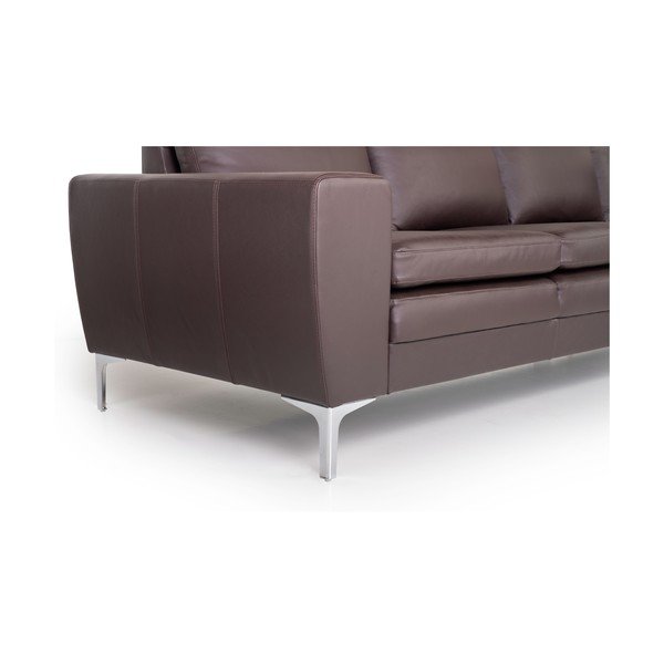 Hnědá kožená pohovka Scandic Twigo, 227 cm-image-2