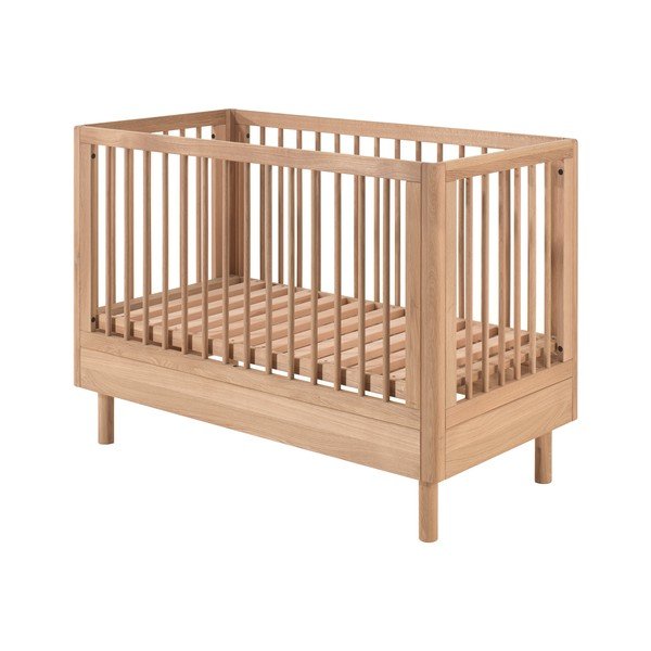 Postýlka z dubového dřeva s nastavitelnou výškou 60x120 cm v přírodní barvě Forrest – Vipack-image-4