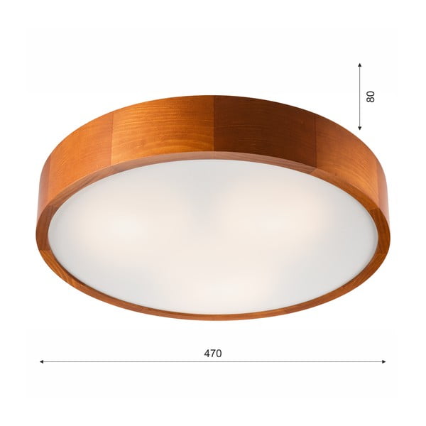 Koňakově hnědé stropní svítidlo se skleněným stínidlem ø 47 cm Eveline – LAMKUR-image-4