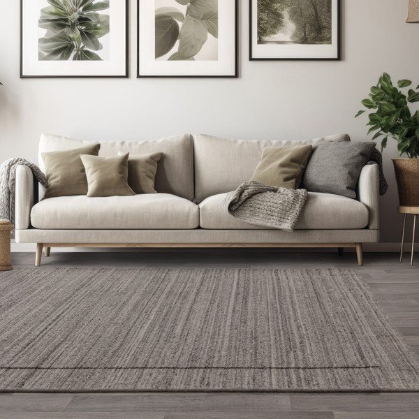 Šedý ručně tkaný vlněný koberec 120x170 cm Larson – Asiatic Carpets-image-1