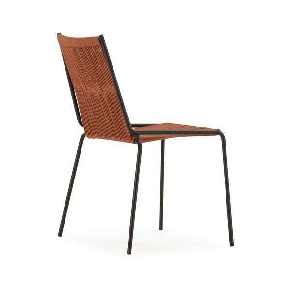 Kovové stohovatelné jídelní židle v sadě 2 ks v terakotové barvě Emily – Marckeric-image-3