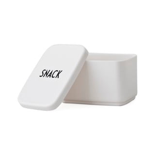 Bílý svačinový box Design Letters Snack, 8,2 x 6,8 cm