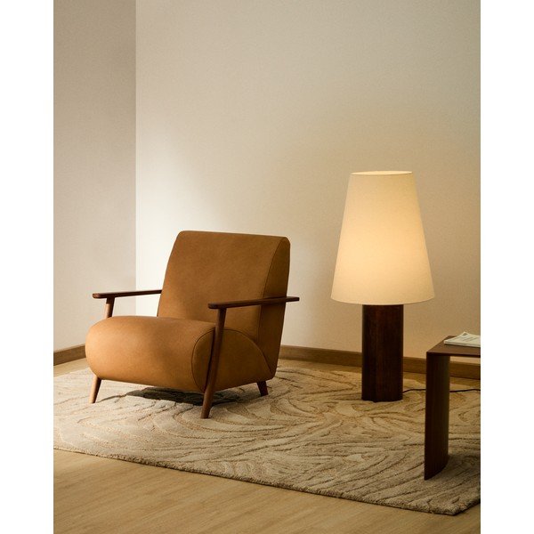 Hnědé kožené křeslo Meghan – Kave Home-image-1