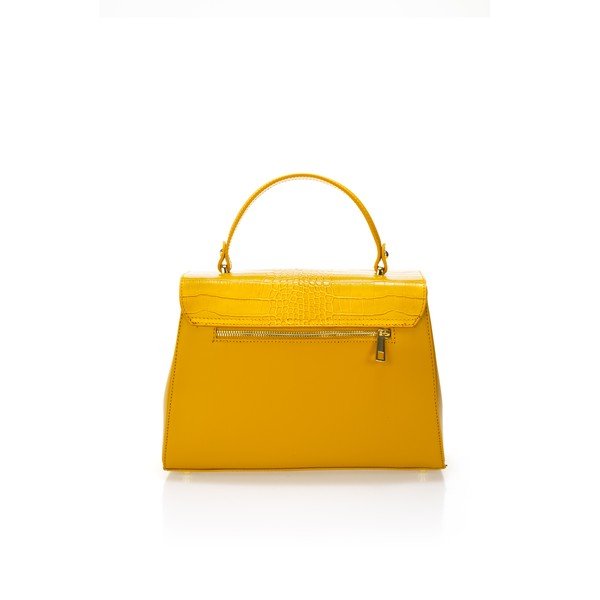 Žlutá kožená kabelka Federica Bassi Maria-image-2