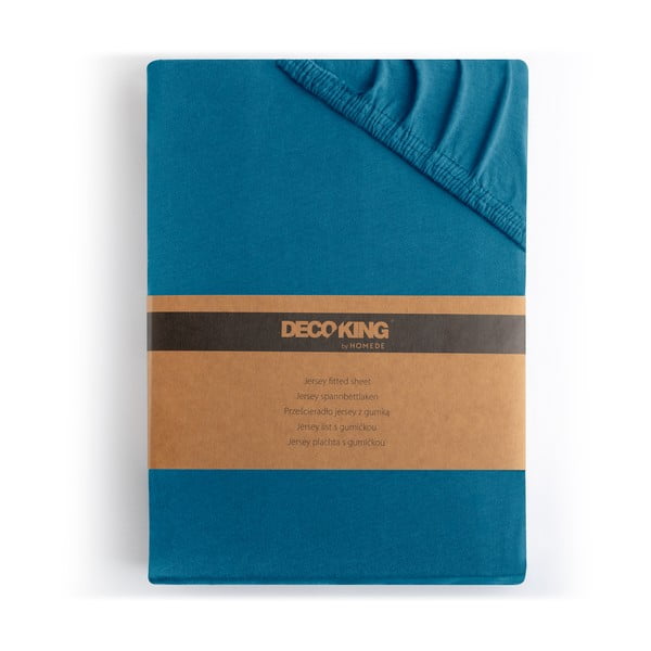 Napínací prostěradlo jersey v petrolejové barvě 180x200 cm Amber – Restilo-image-4