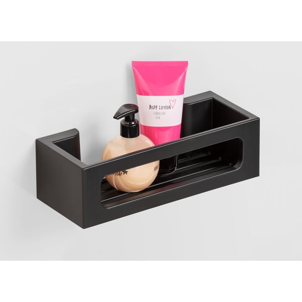 Černá samodržící plastová koupelnová polička Bralia – Wenko-image-1