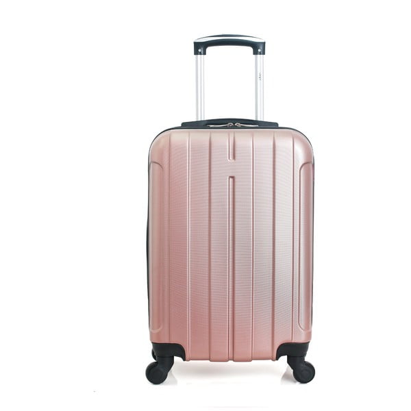Cestovní kufr v barvě růžového zlata na kolečkách Hero Fogo, 36 l