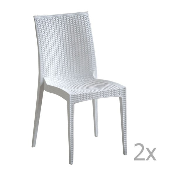 Sada 2 bílých  jídelních židlí Castagnetti Minerva