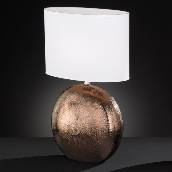 Bílo-hnědá stolní lampa Fischer & Honsel Foro, výška 53 cm-image-2