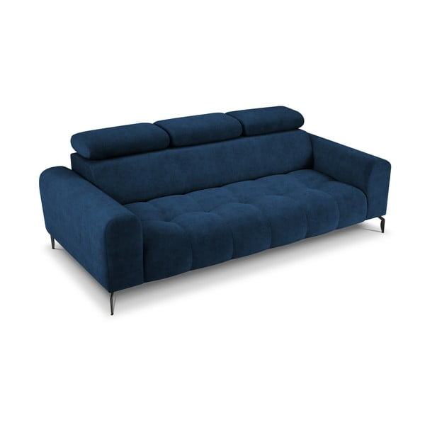 Modrá polohovací pohovka se sametovým povrchem Milo Casa Nico-image-2