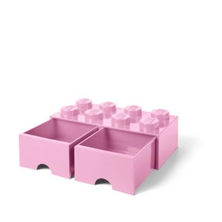 Světle růžový úložný box se dvěma šuplíky LEGO®