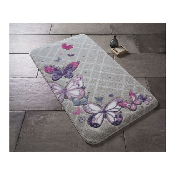 Koupelnová předložka Confetti Bathmats Butterfly Plaid Purple, 50 x 57 cm