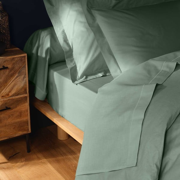 Světle zelené bavlněné prostěradlo 180x290 cm Lina – douceur d'intérieur-image-2