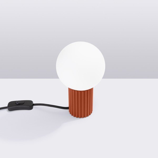 Oranžová stolní lampa se skleněným stínidlem (výška 19 cm) Orbital – Sollux-image-2