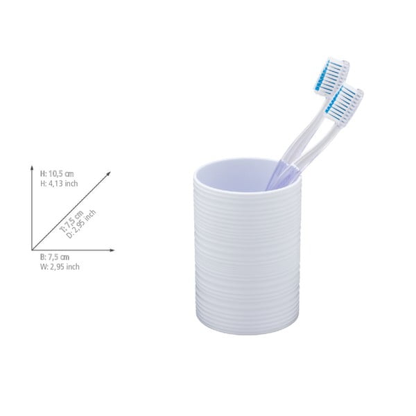 Bílý plastový kelímek na zubní kartáčky Lyon – Allstar-image-3