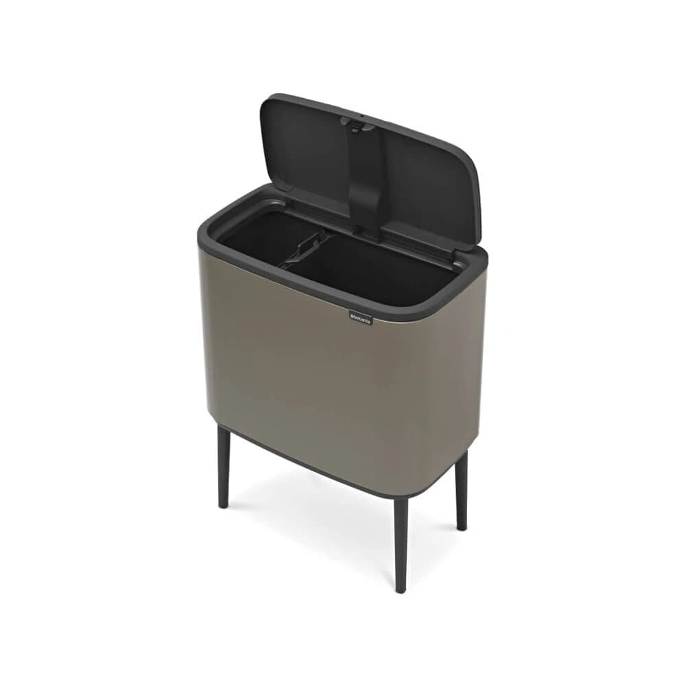 Šedý dotykový ocelový odpadkový koš na tříděný odpad 11+23 l Bo Touch Bin – Brabantia