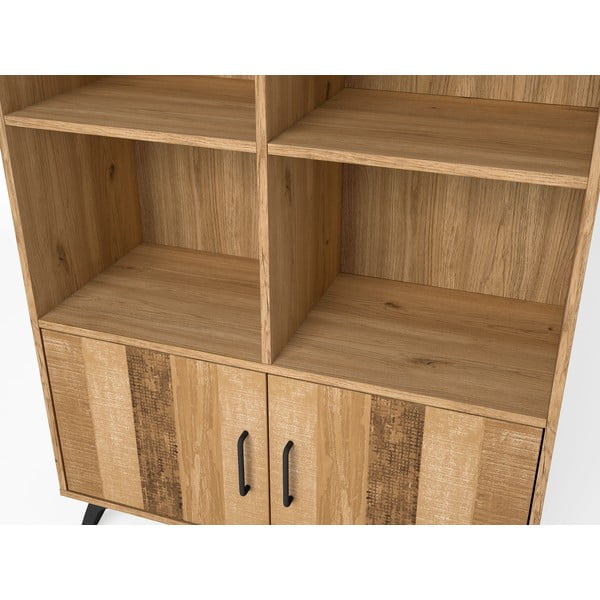 Knihovna v dekoru dubu v přírodní barvě 92x160 cm Nordic – Marckeric-image-1