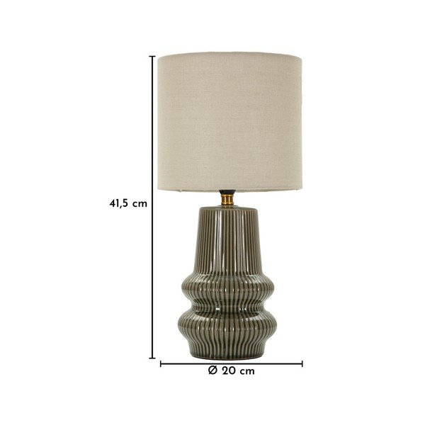 Khaki/krémová keramická stolní lampa s textilním stínidlem (výška 41,5 cm) Harmony – Mauro Ferretti-image-4