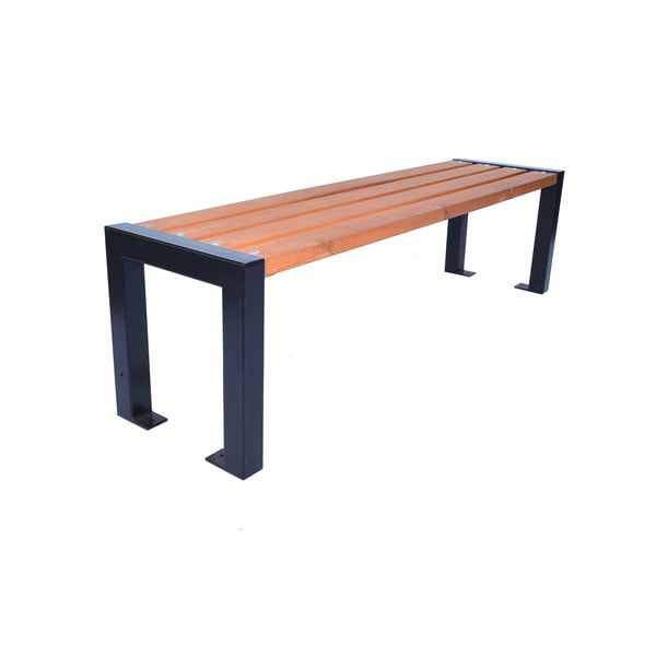 Hnědá dřevěná zahradní lavice – Rojaplast-image-2