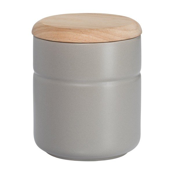 Šedá porcelánová dóza s dřevěným víkem Maxwell & Williams Tint, 600 ml