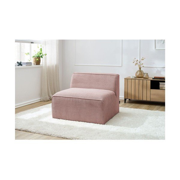 Růžový manšestrový modul pohovky (středový díl) Megeve – Bobochic Paris-image-1