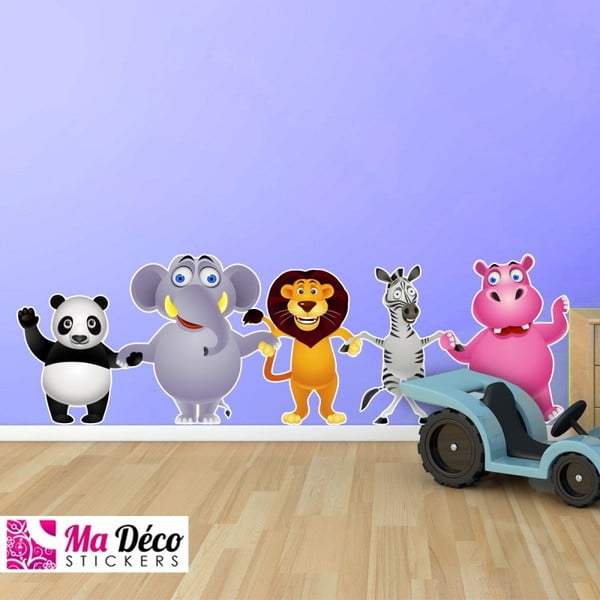 Nástěnné dětské samolepky Ambiance Fantastic Jungle Friends-image-1