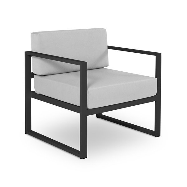 Šedé venkovní křeslo v černém rámu Calme Jardin Nicea-image-2