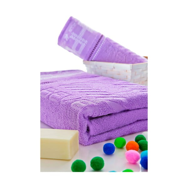 Set ručníků 50x100 a 150x80 cm, lila