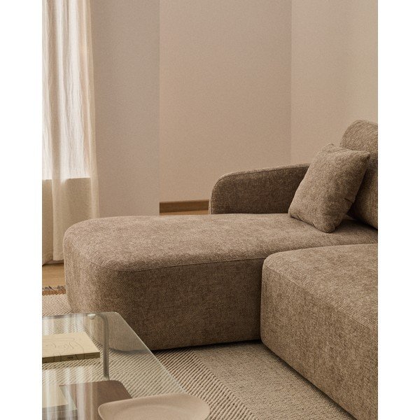 Taupe žinylková rozkládací rohová pohovka (levý roh/s lenoškou) Laira – Kave Home-image-4