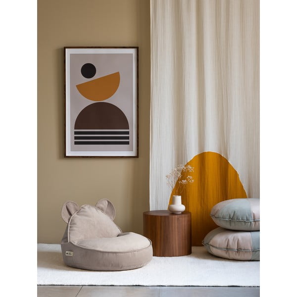 Béžový sametový dětský sedací vak Bear – Wigiwama-image-3