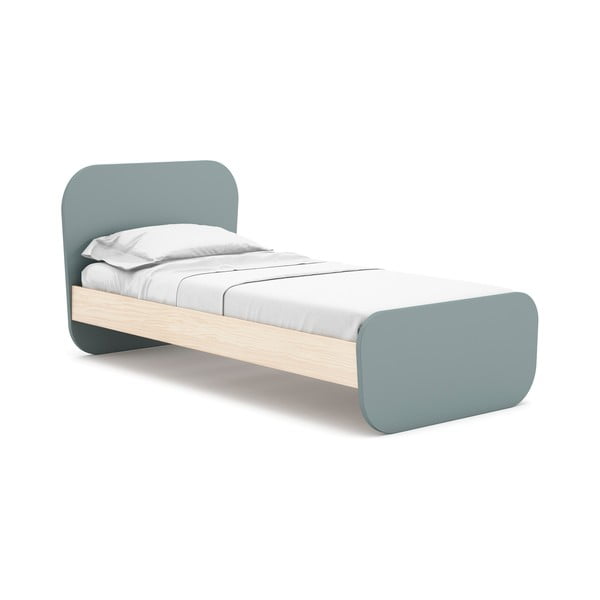 Šedozelená dětská postel v dekoru borovice s roštem 90x190 cm Esteban – Marckeric-image-2