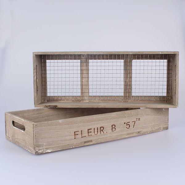 Sada 2 přepravek s pletivem Fleur B57