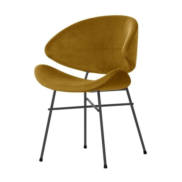 Hořčičně žlutá židle s šedými nohami Iker Cheri