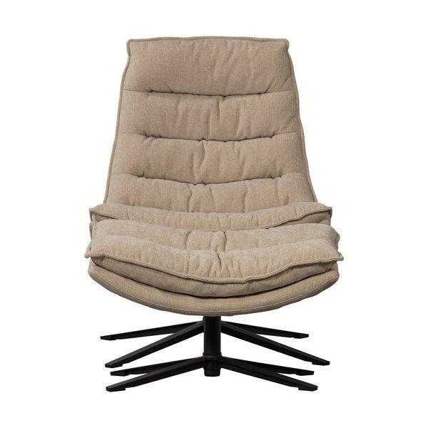 Otočné žinylkové křeslo s podnožkou v přírodní barvě Kube – WOOOD-image-3