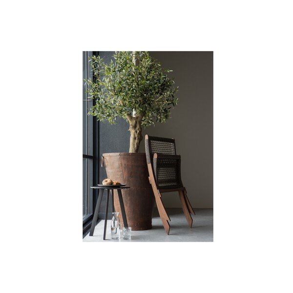 Černý zahradní odkládací stolek WOOOD Fer, ø 40 cm-image-4