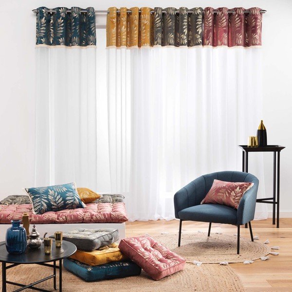 Tmavě modrý polštář na sezení Adelor – douceur d'intérieur-image-4