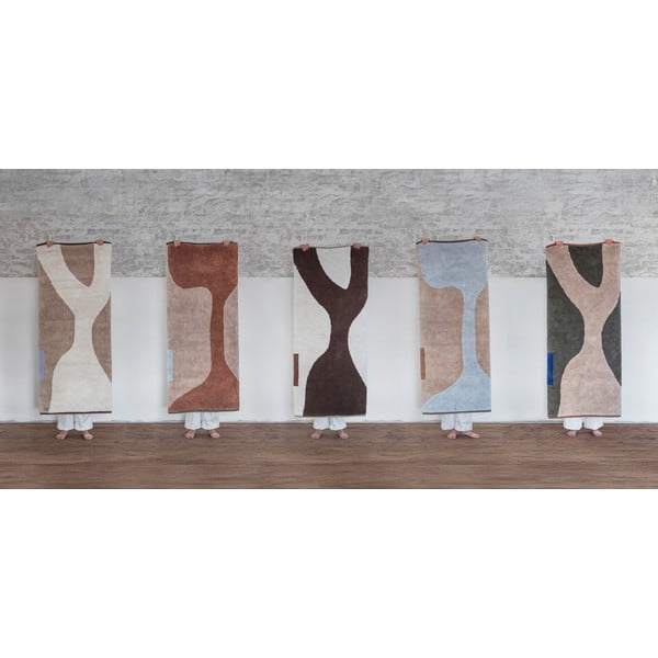 Bílo-hnědý pratelný bavlněný běhoun 70x150 cm Figura – Mette Ditmer Denmark-image-4