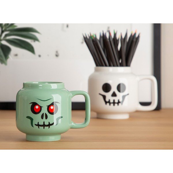 Zelený keramický dětský hrnek na latte 255 ml Skeleton – LEGO®-image-1