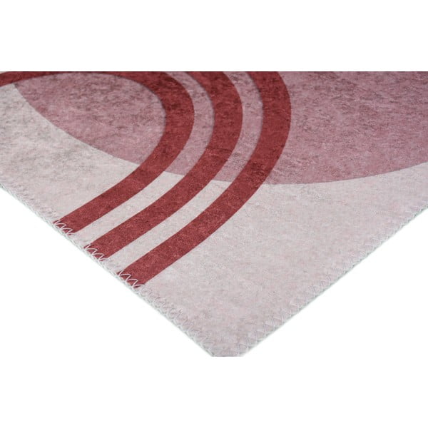 Červeno-bílý pratelný koberec 50x80 cm – Vitaus-image-2