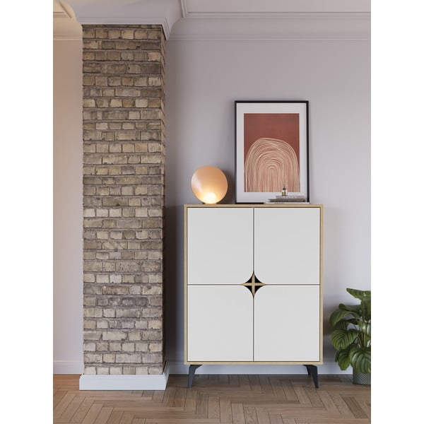 Skříňka v dekoru dubu v bílo-přírodní barvě 90x120 cm Nola – Marckeric-image-1