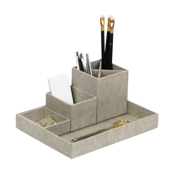 4dílný béžový stolní organizér Bigso Box of Sweden Lena-image-2