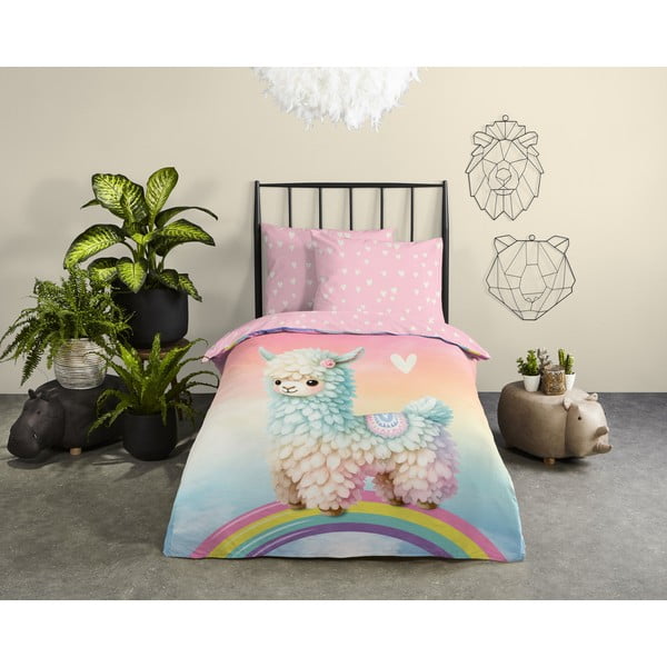 Růžové bavlněné dětské povlečení na jednolůžko 140x200 cm Chico – Good Morning-image-1