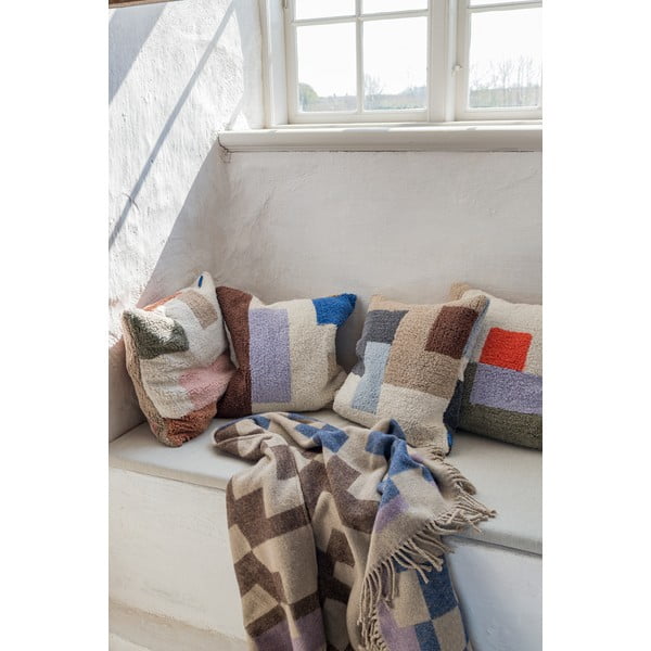 Modro-hnědá deka s příměsí vlny 130x190 cm Maze – Mette Ditmer Denmark-image-1