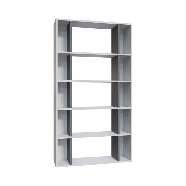 Bílá/šedá knihovna 90x164 cm Sanborn – Kalune Design