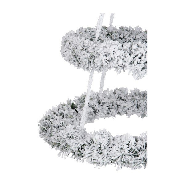 Bílá závěsná vánoční dekorace J-Line Wreath-image-1