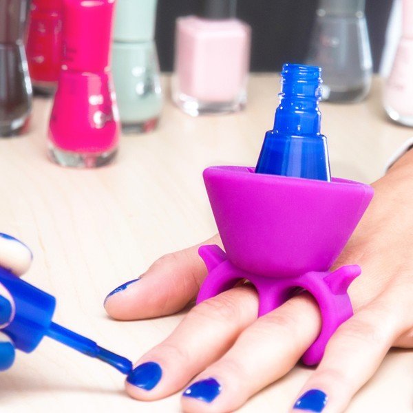 Fialový držák laku na nehty InnovaGoods Home Nail Salon-image-1