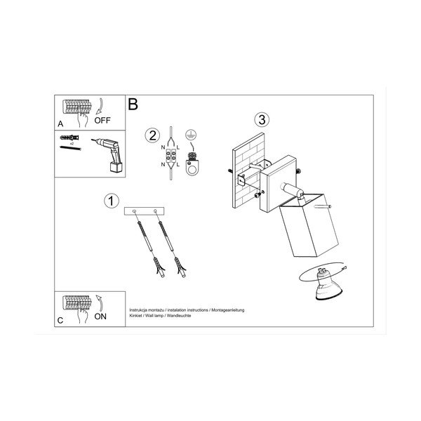 Šedé nástěnné svítidlo Toscana – Sollux-image-4