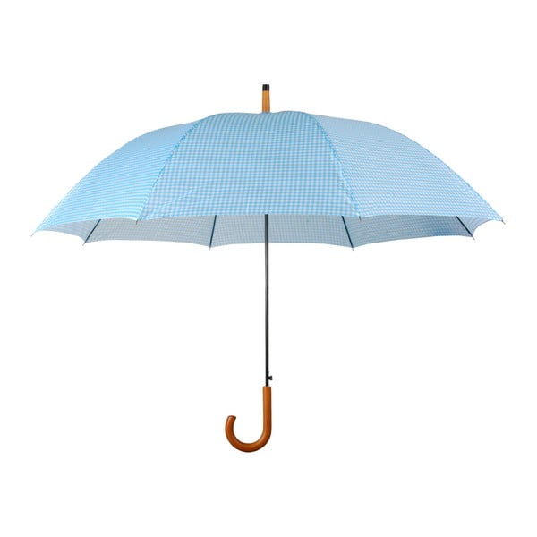 Světle modrý deštník s dřevěnou rukojetí Esschert Design Rain