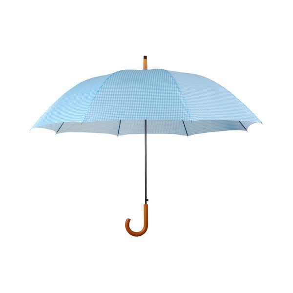 Světle modrý deštník s dřevěnou rukojetí Esschert Design Rain