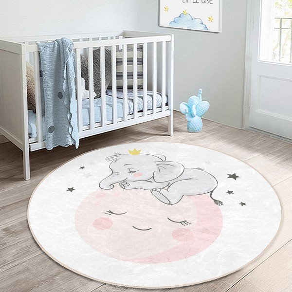 Bílý dětský koberec ø 120 cm Comfort – Mila Home-image-1